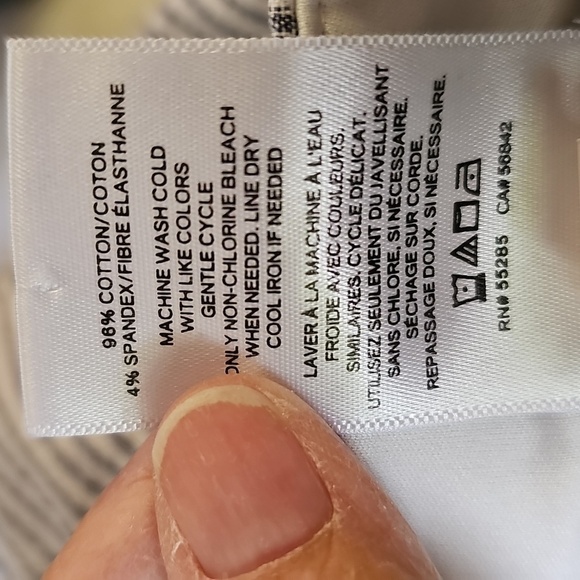 Striped Blue and White Women's Pants By EXPRESS. SZ 00L COTTON - Picture 10 of 11